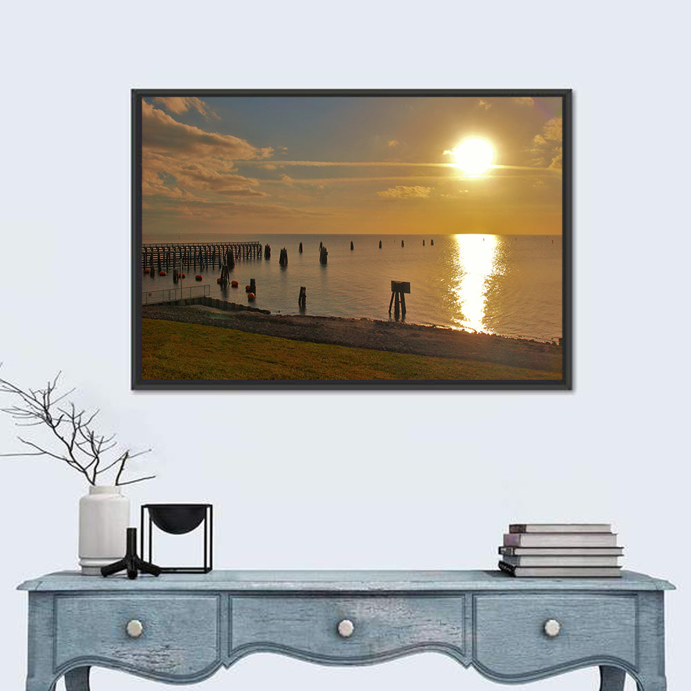 Lake Okeechobee Sunset Pier Wall Art