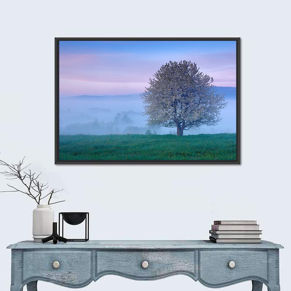 Misty Sumava Mountain Tree Wall Art