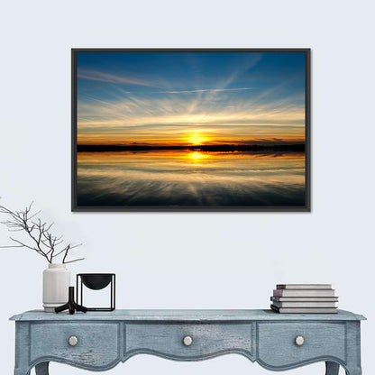 Oklahoma Lake Sunset Reflection Wall Art