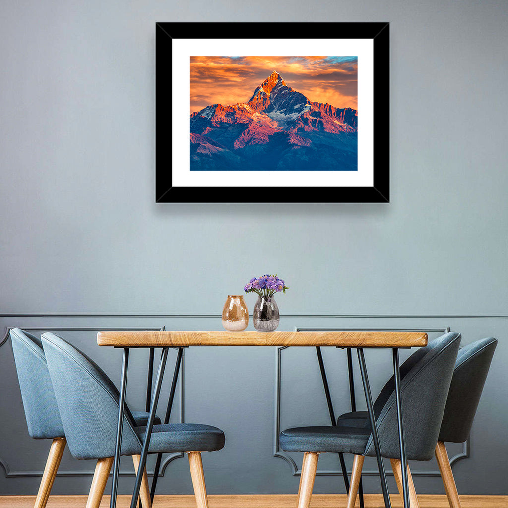 Machhapuchhre Sunrise Over Pokhara Wall Art