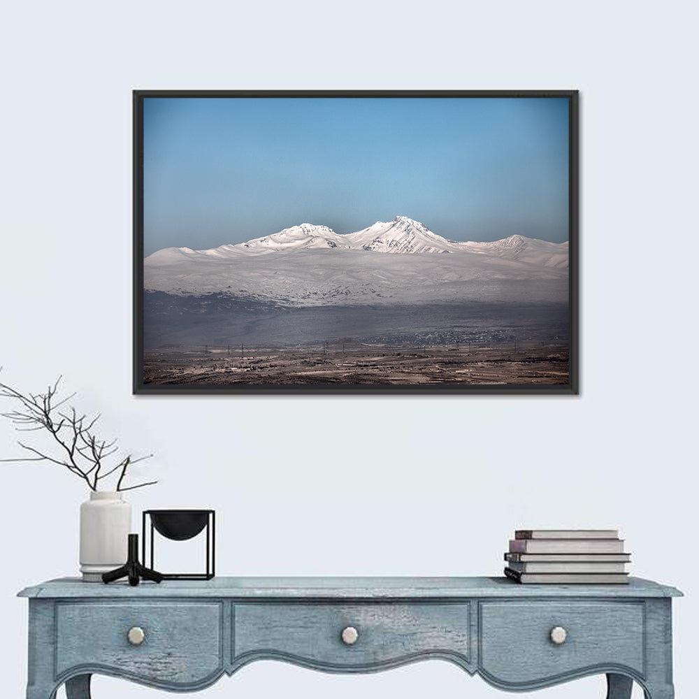 Mount Aragats Winter Landscape Wall Art in a room, landscape