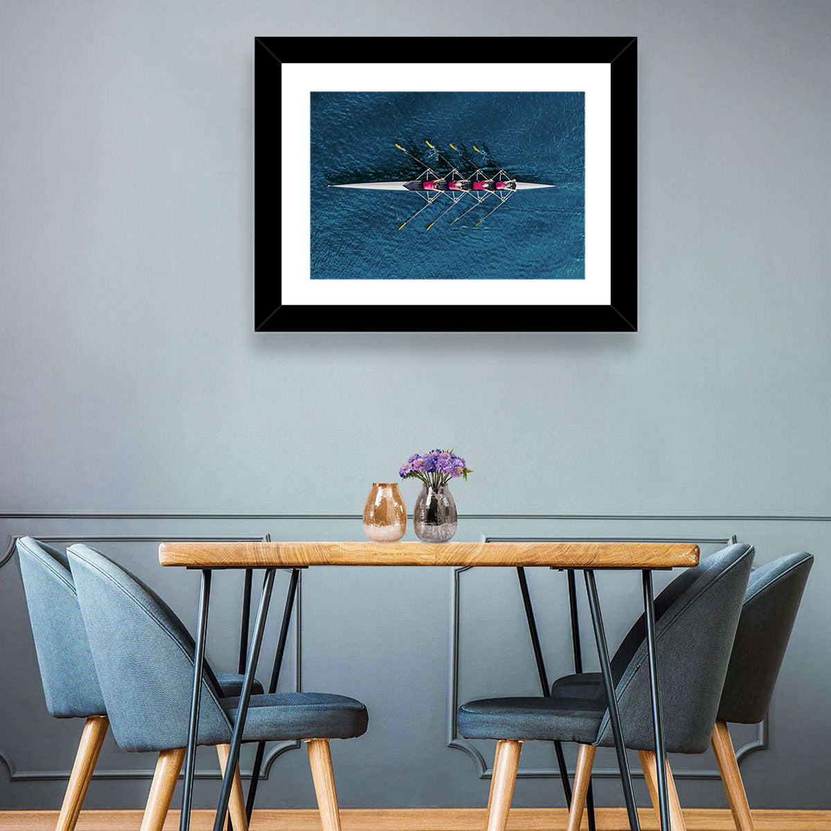 Four Rowers in Pink Shirts Wall Art