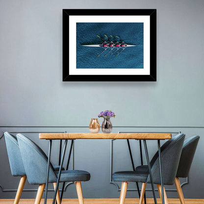 Four Rowers in Pink Shirts Wall Art
