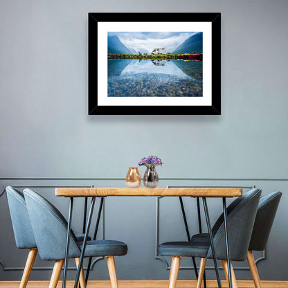 Motorhome by Mountain Lake Wall Art