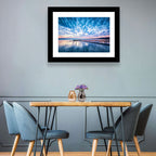 Cloudy Lake Pier at Dusk Wall Art
