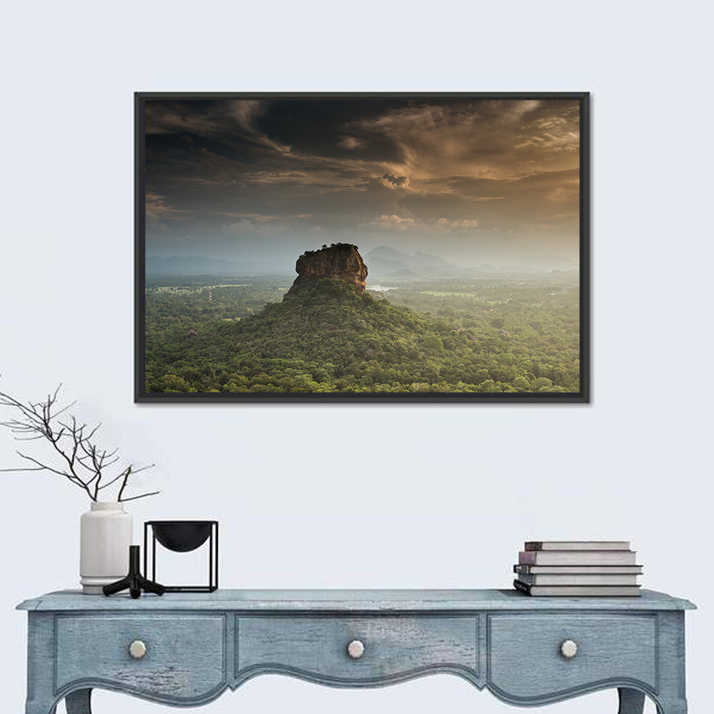 Sigiriya Lion Rock Wall Art in a room, landscape