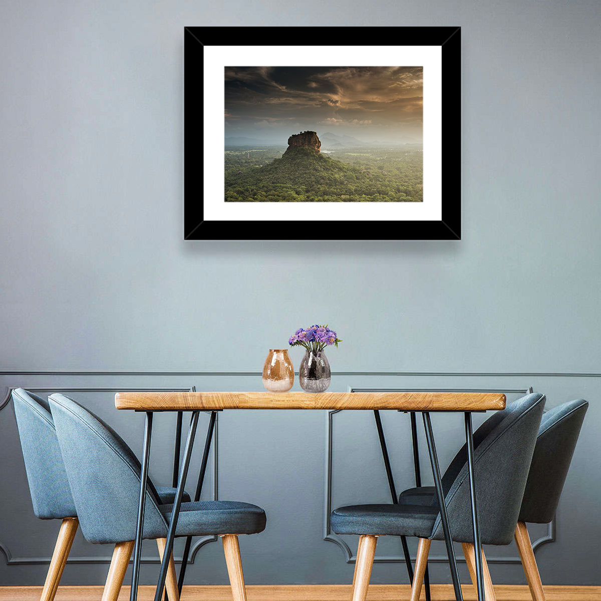 Sigiriya Lion Rock Wall Art in a room, landscape