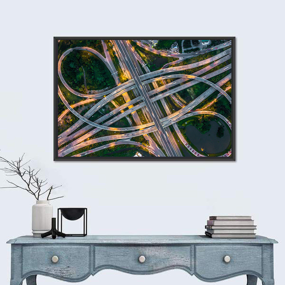 Expressway Junction at Dusk Wall Art