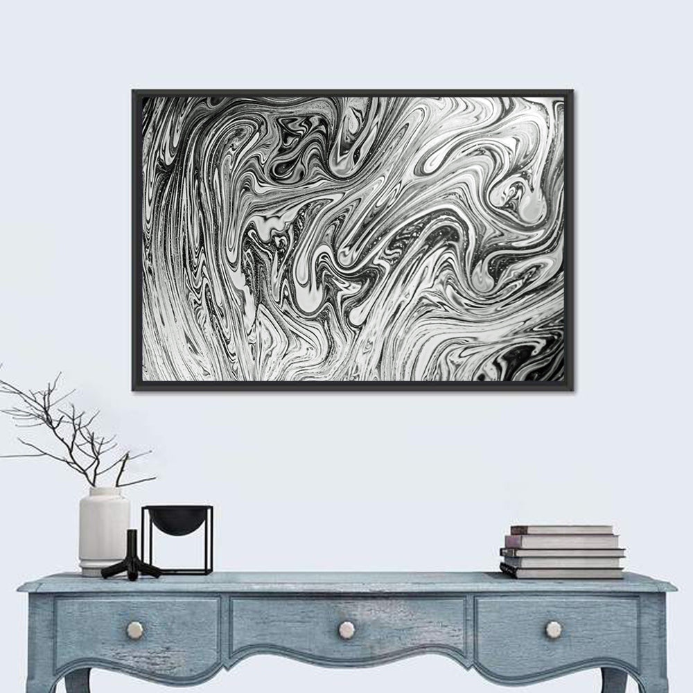 Ink Swirl Monochrome Abstract Wall Art