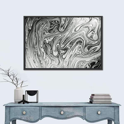 Ink Swirl Monochrome Abstract Wall Art