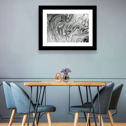 Ink Swirl Monochrome Abstract Wall Art