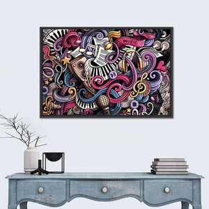 Doodles Music Illustration Wall Art