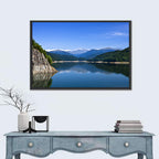 Cliffside Mountain Lake Reflection Wall Art