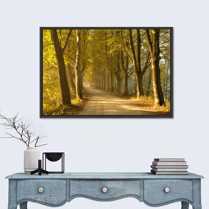 Autumn Road Through Golden Forest Wall Art