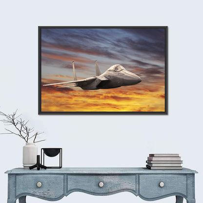 Sunset Fighter Jet Wall Art