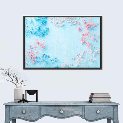 Dyed Babys Breath Arrangement Wall Art