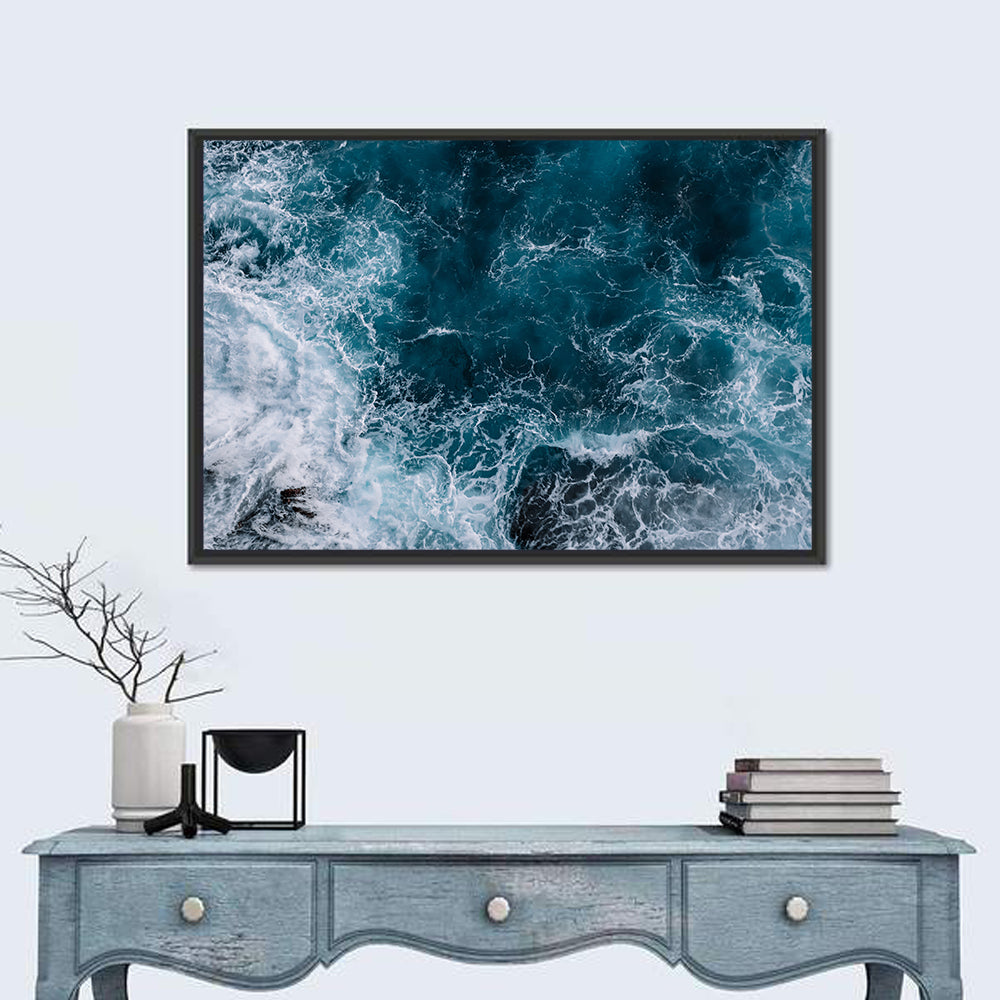 Aerial Swirling Ocean Waves Wall Art