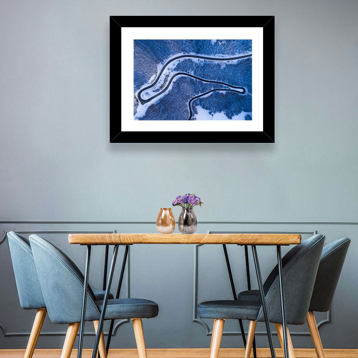 Montenegro Snowy Mountain Road Wall Art