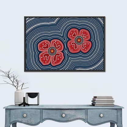 Poppy Flowers Aboriginal Wall Art