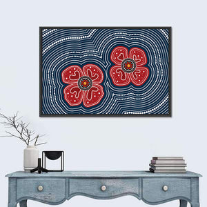 Poppy Flowers Aboriginal Wall Art