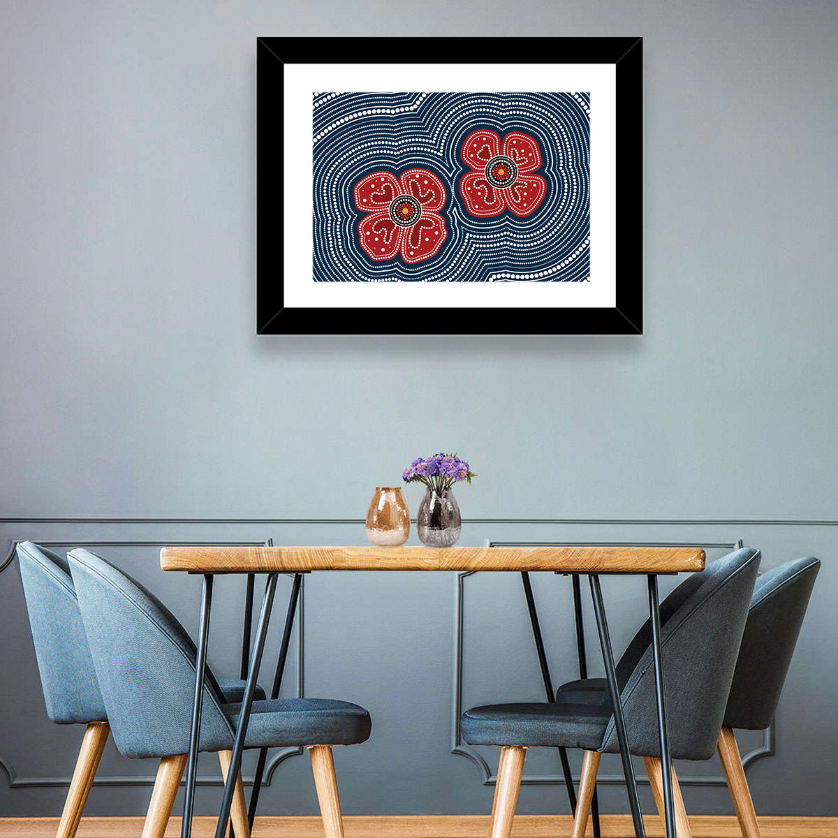 Aboriginal Poppy Duo Wall Art