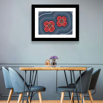 Aboriginal Poppy Duo Wall Art