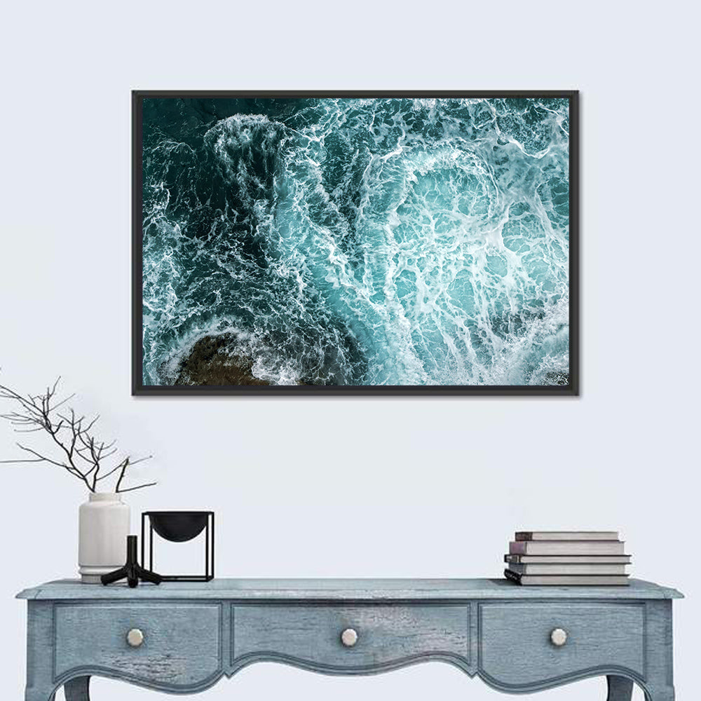 Aerial Ocean Waves with Sea Foam Wall Art
