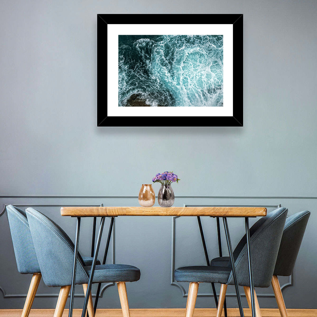 Aerial Ocean Waves with Sea Foam Wall Art