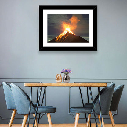 Starry Night Volcano Eruption Wall Art