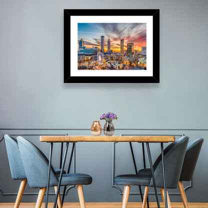 Atlanta Skyline with Skyview Wheel Wall Art