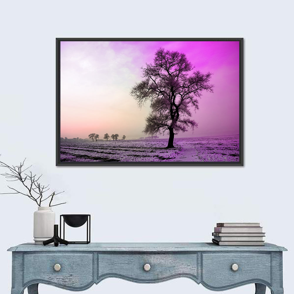 Violet Winter Dawn Tree Wall Art