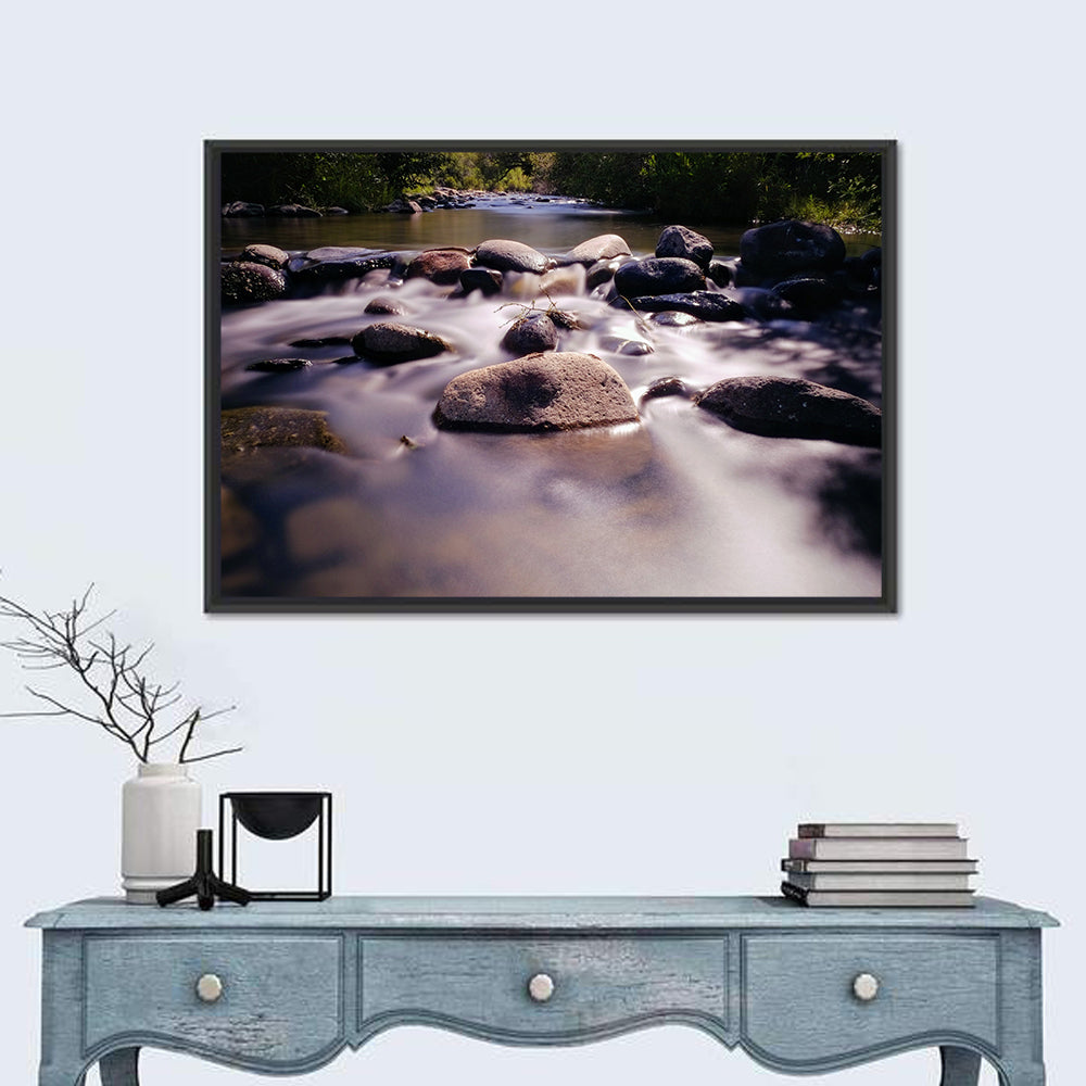 Truckee River Sunlit Rocks Wall Art