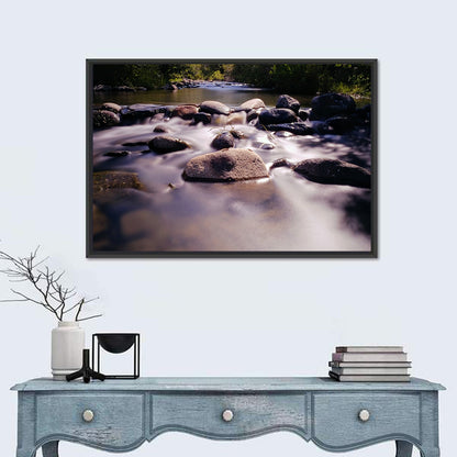 Truckee River Sunlit Rocks Wall Art