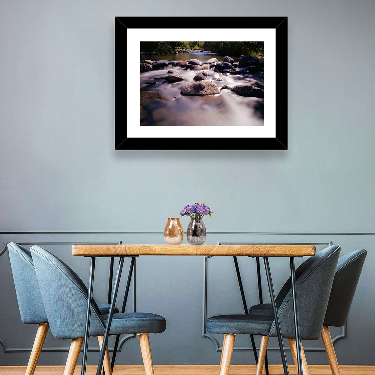 Truckee River Sunlit Rocks Wall Art