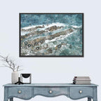 Teal Mosaic Ocean Wave Wall Art