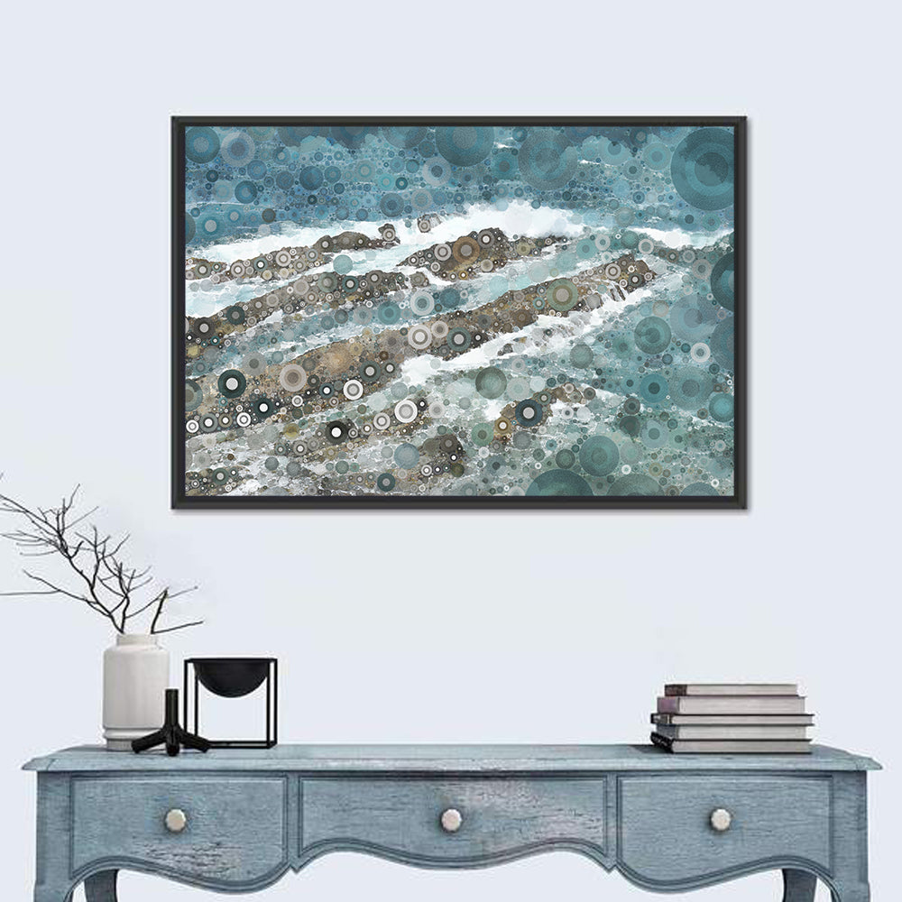 Teal Mosaic Ocean Wave Wall Art