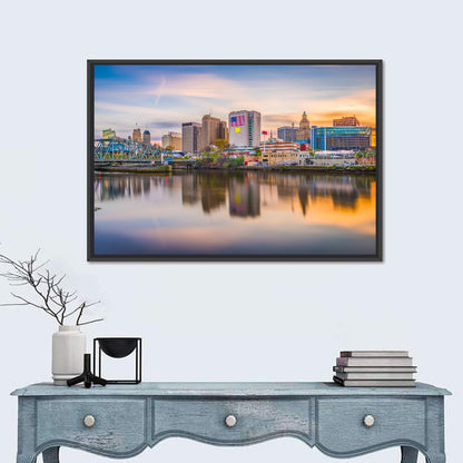 Providence Skyline at Golden Hour Wall Art