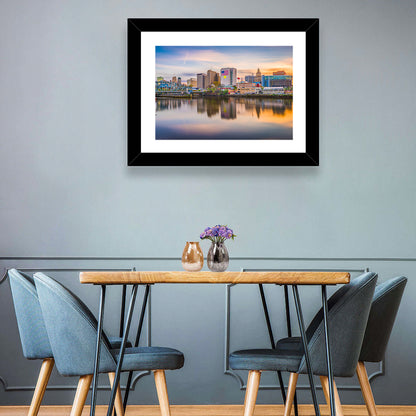 Providence Skyline at Golden Hour Wall Art