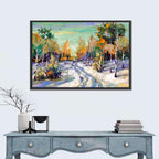 Winter Birch Forest Path Wall Art