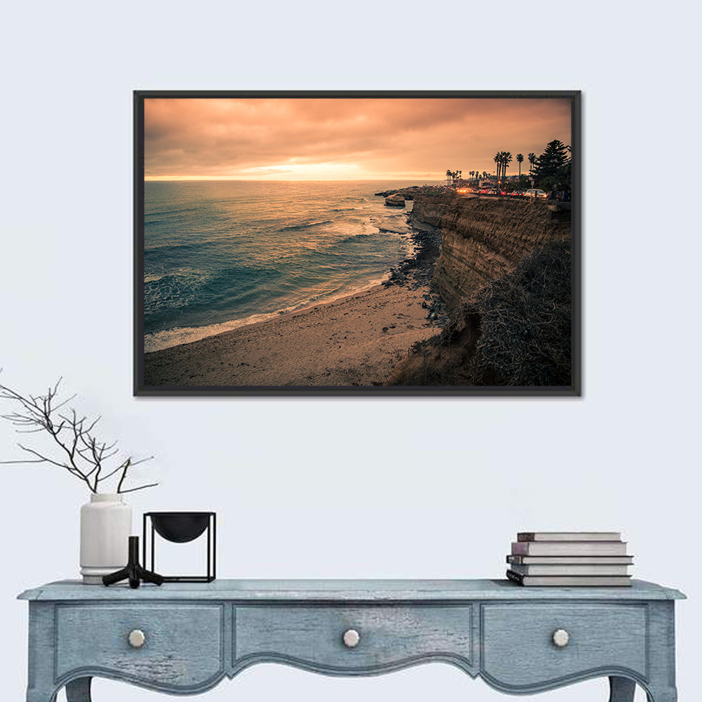 Point Loma Cliffs Wall Art in a room, landscape
