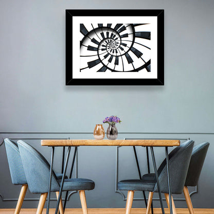 Recursive Spiral Piano Keys Wall Art