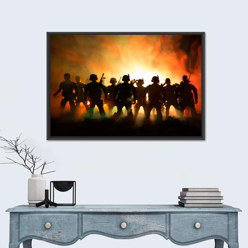 Silhouetted Infantry Line Wall Art
