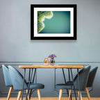 L-shaped Coastline Over Teal Lake Wall Art