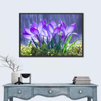 Rainy Purple Crocuses Wall Art