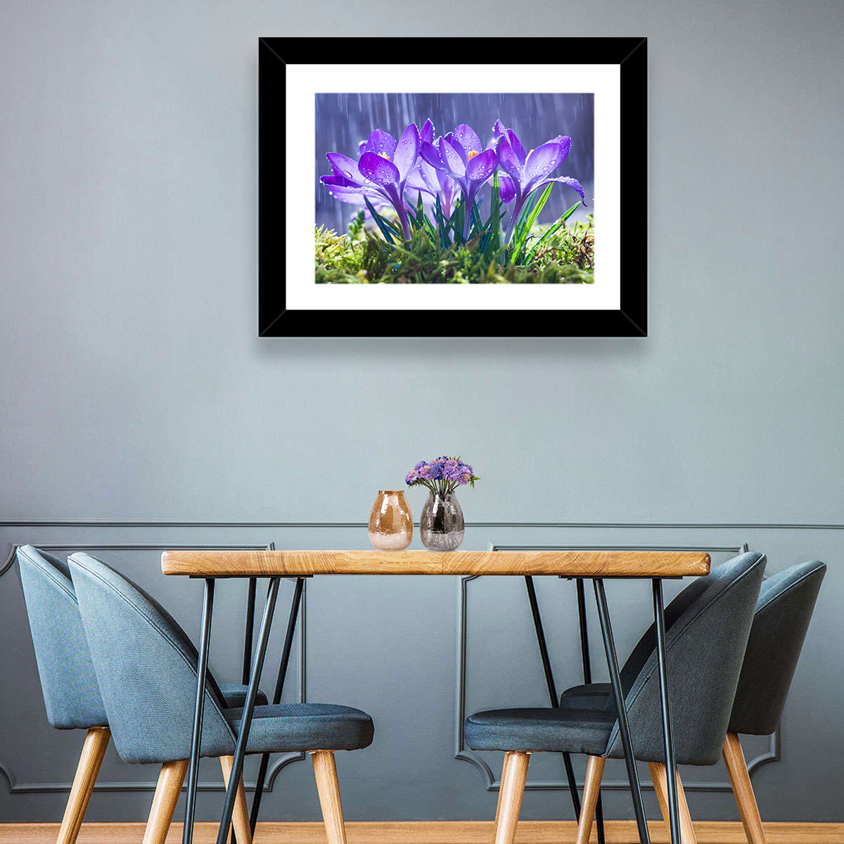 Rainy Purple Crocuses Wall Art