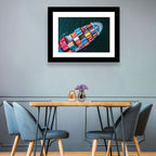 Container Ship Aerial View Wall Art