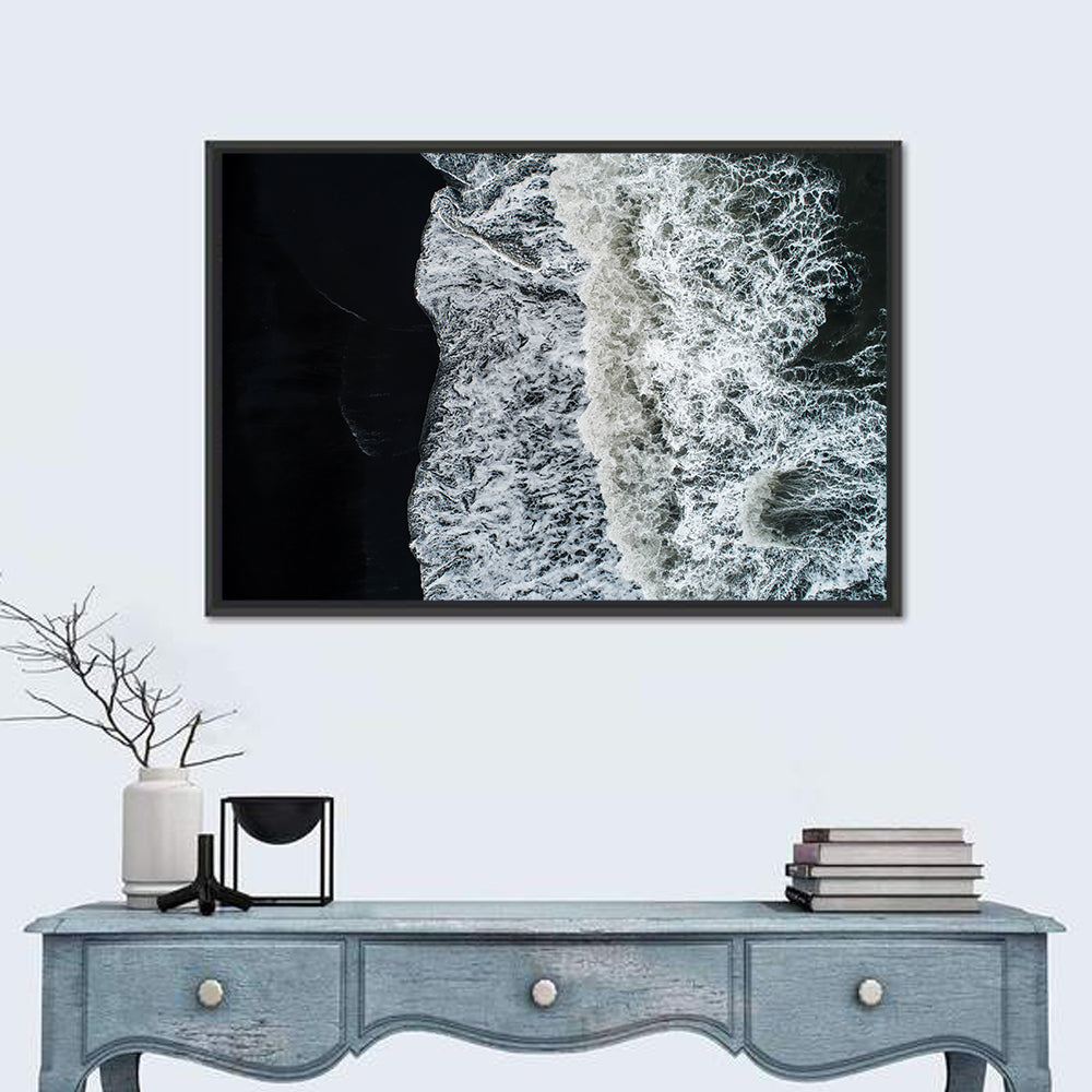 Aerial Black Sand Shoreline Wall Art
