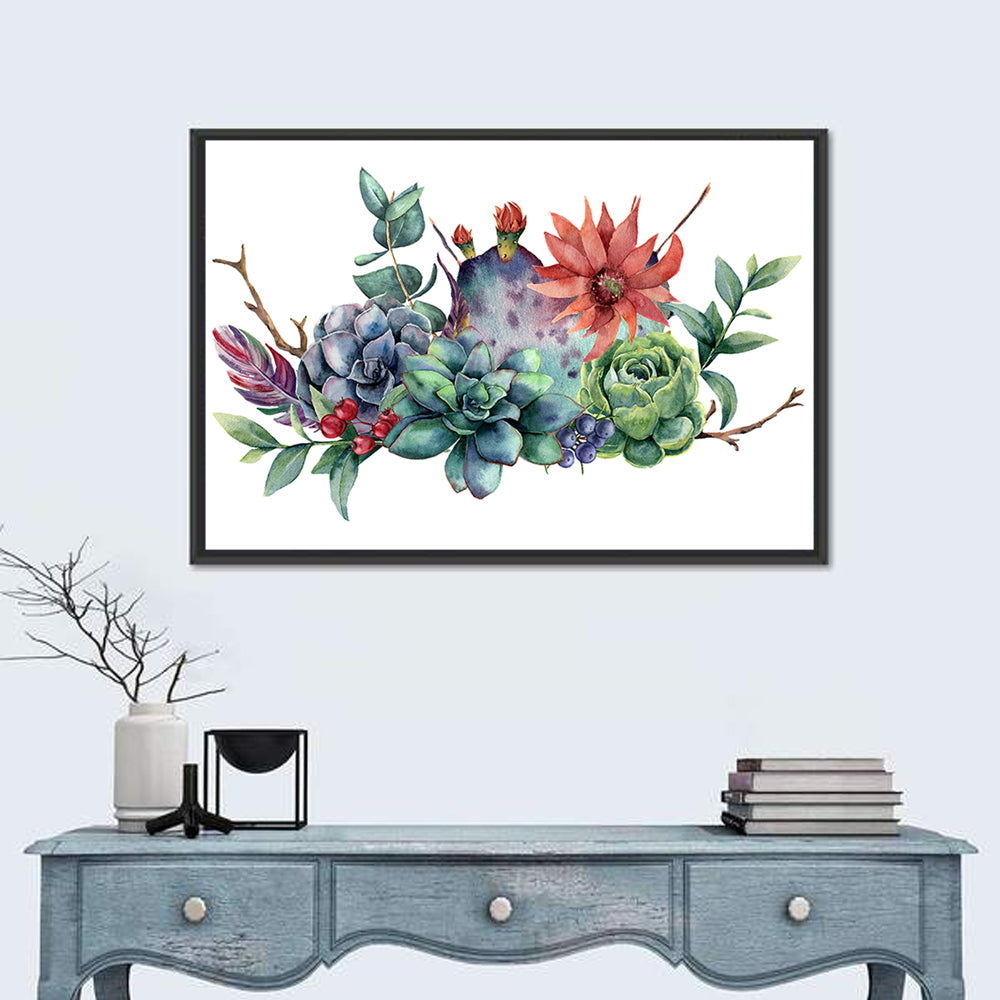 Succulent and Cactus Bouquet Wall Art