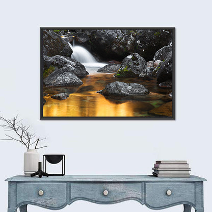 Golden Stream Waterfall Wall Art