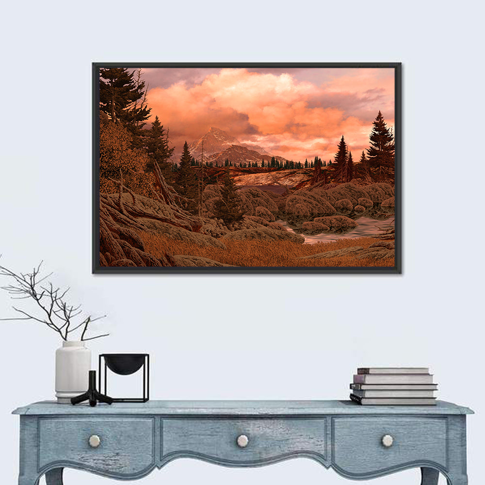Rocky Mountain Lake at Dusk Wall Art